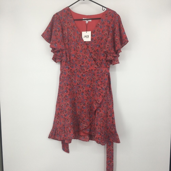 Jack Friendly Fire Bella Rose Printed Wrap Dress - Picture 3 of 6